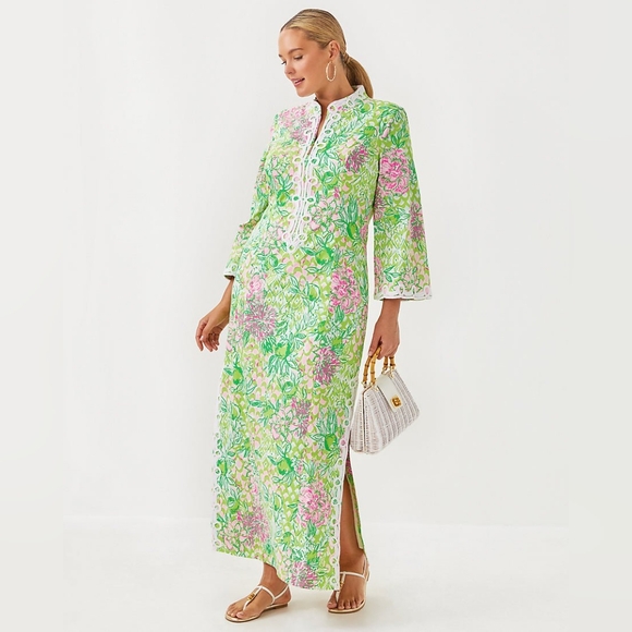 NWT Lilly Pulitzer Shealyn Stretch Cotton Maxi Caftan - 10 - Picture 5 of 7